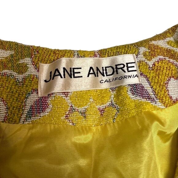 VTG Jane Andre “M”‎ Yellow Art To Wear Vest Abstract Jacquard Cottagecore READ - Picture 5 of 14